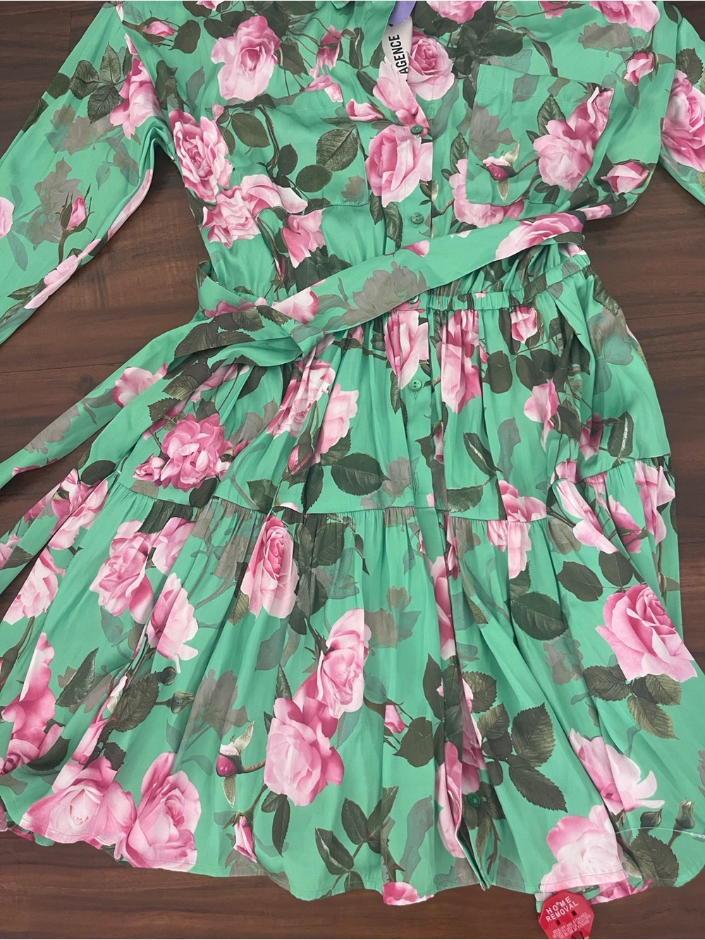 New L'AGENCE Virlen Tiered Satin Shirt Dress - Picture 4 of 16